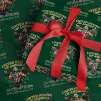 USA 250 Years of Freedom Muscular George Washington Weightlifter Wrapping Paper Roll Built Different Since 1776 Funny Patriotic 1st President Bodybuilder