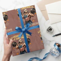 USA 250 Years of Freedom Muscular George Washington Weightlifter Wrapping Paper Roll Built Different Since 1776 Funny Patriotic 1st President Bodybuilder