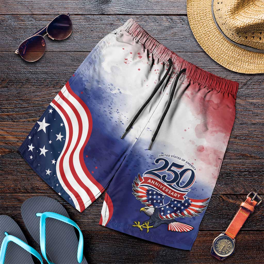 USA 250 Years of Freedom Shorts for Men American Patriotic
