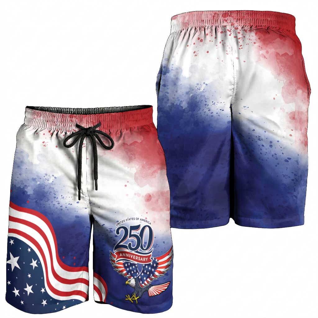 USA 250 Years of Freedom Shorts for Men American Patriotic