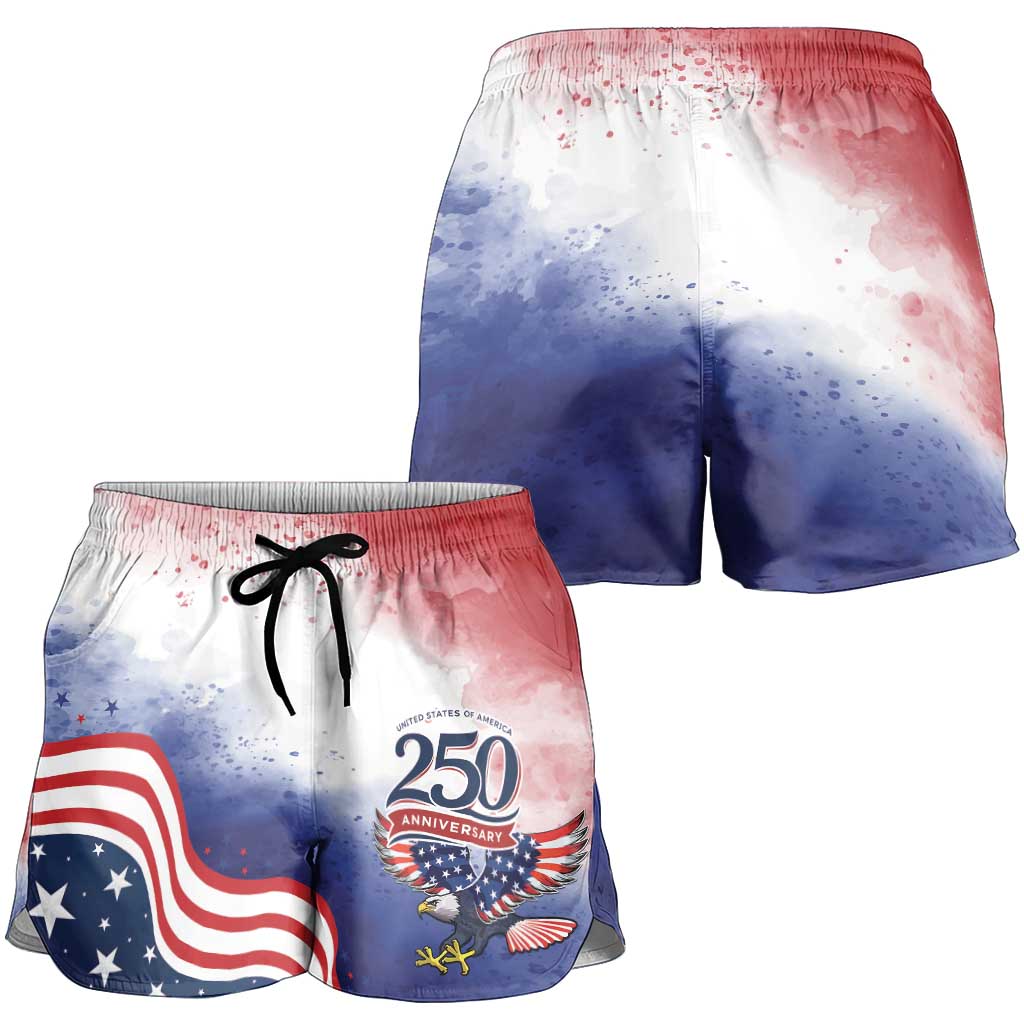 USA 250 Years of Freedom Shorts for Women American Patriotic