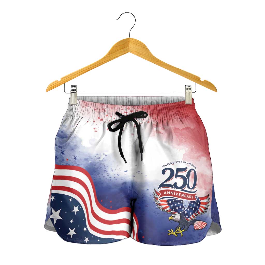 USA 250 Years of Freedom Shorts for Women American Patriotic