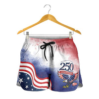 USA 250 Years of Freedom Shorts for Women American Patriotic