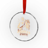 USA 250th 1776 to 2026 Rock Star Abraham Lincoln Crystal Glass Ornament Vintage Electric Guitar Player Patriotic Us Flag Semiquincentennial