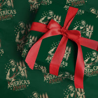 USA 250th 1776 to 2026 Rock Star Abraham Lincoln Wrapping Paper Roll Vintage Electric Guitar Player Patriotic Us Flag Semiquincentennial
