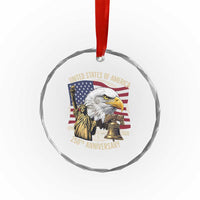 USA 250th Anniversary 1776 2026 4th of July Crystal Glass Ornament Patriotic Eagle Liberty Bell Statue of Liberty Graphic