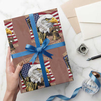 USA 250th Anniversary 1776 2026 4th of July Wrapping Paper Roll Patriotic Eagle Liberty Bell Statue of Liberty Graphic