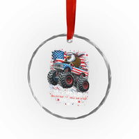 USA 250th Anniversary 250 Years 1776 2026 Monster Truck Eagle Crystal Glass Ornament