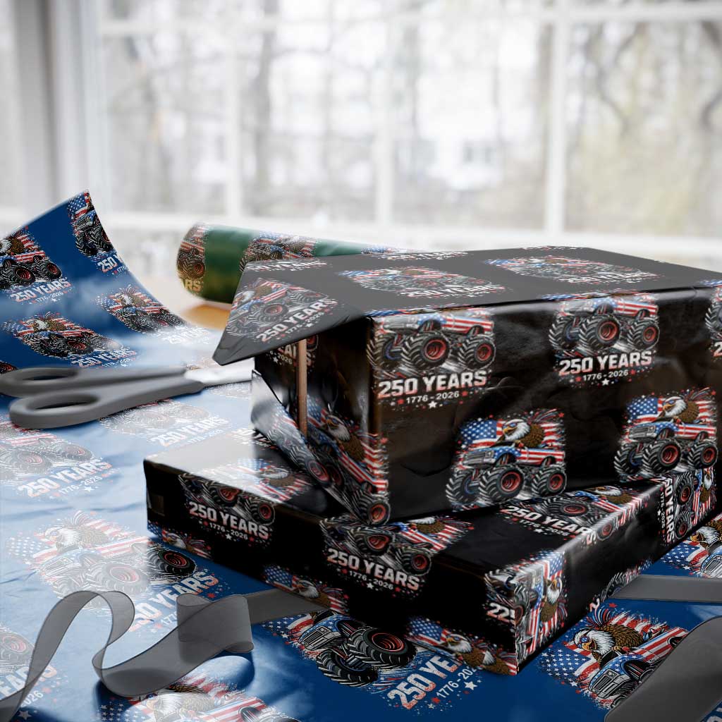USA 250th Anniversary 250 Years 1776 2026 Monster Truck Eagle Wrapping Paper Roll