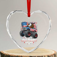 USA 250th Anniversary 250 Years 1776 2026 Monster Truck Eagle Heart Crystal Glass Ornament