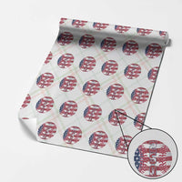 USA 250th Anniversary Baseball Wrapping Paper Roll Patriotic Athlete Gift