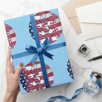 USA 250th Anniversary Baseball Wrapping Paper Roll Patriotic Athlete Gift
