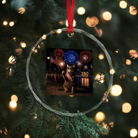 USA 250th Anniversary Cat Crystal Glass Ornament Funny 4th Of July Independence Day 250 Years 1776 2026 Patriotic Celebration Meme