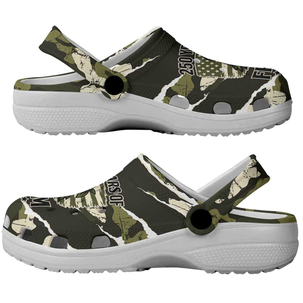 USA 250th Anniversary Clogs Shoes Eagle Camouflage Zipper Stylized