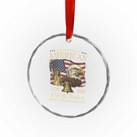 USA 250th Anniversary Crystal Glass Ornament America 1776-2026 Patriotic Eagle Liberty Bell