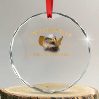 USA 250th Anniversary Crystal Glass Ornament American Map Patriotic 1776-2026 America 250