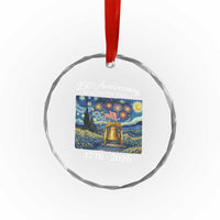 USA 250th Anniversary Crystal Glass Ornament Liberty Bell 1776–2026 Patriotic American Flag Starry Night