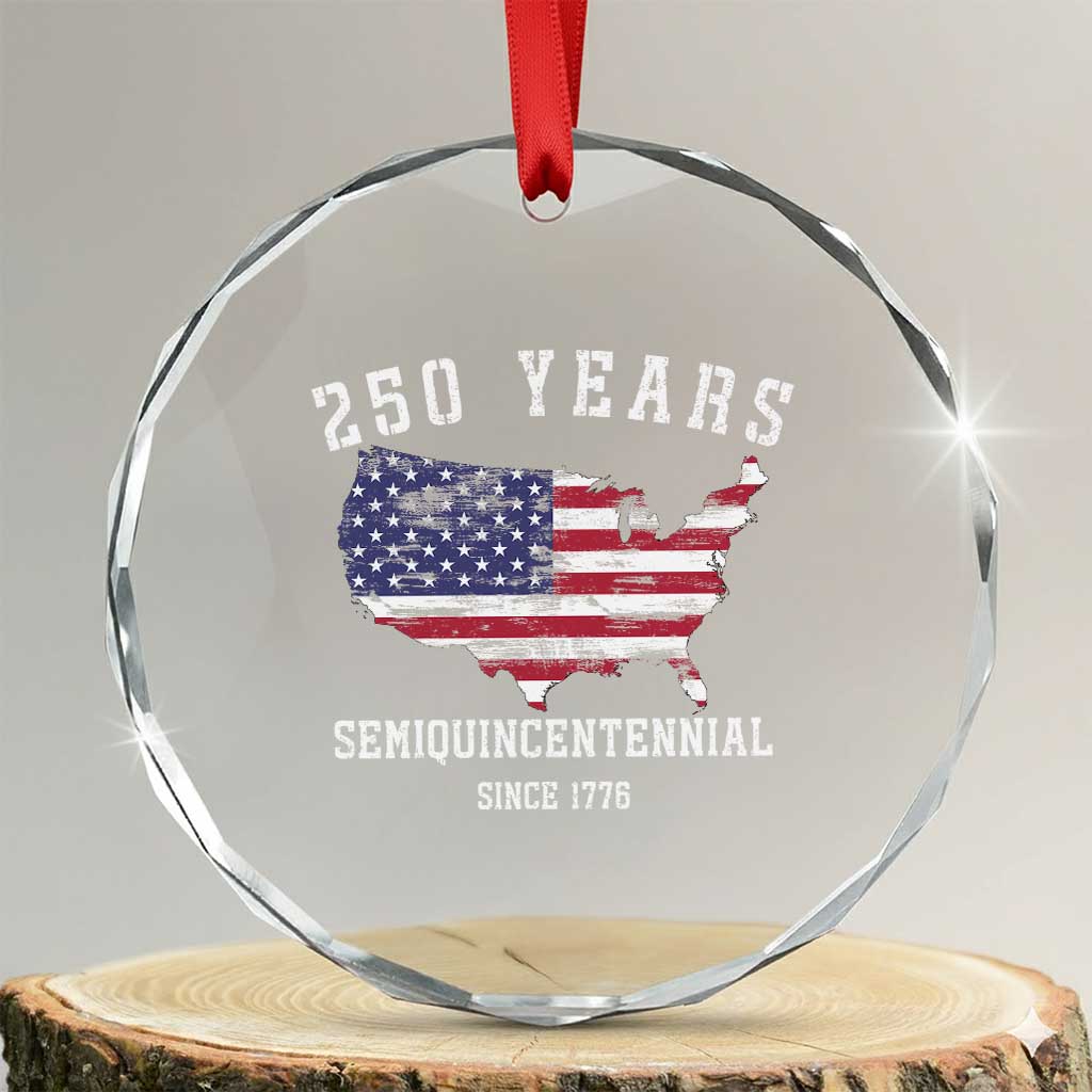 USA 250th Anniversary Crystal Glass Ornament United States Semiquincentennial 1776 2026 Patriotic Independence Day