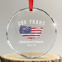USA 250th Anniversary Crystal Glass Ornament United States Semiquincentennial 1776 2026 Patriotic Independence Day
