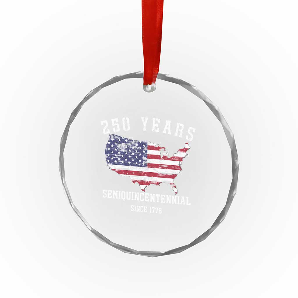 USA 250th Anniversary Crystal Glass Ornament United States Semiquincentennial 1776 2026 Patriotic Independence Day