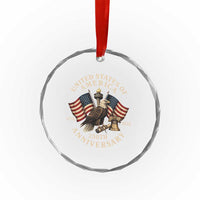 USA 250th Anniversary Crystal Glass Ornament Vintage Eagle US Flag Independence Day 4th July Patriotic