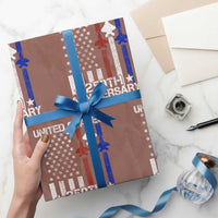 USA 250th Anniversary Wrapping Paper Roll Vintage American Flag Jets Semiquincentennial