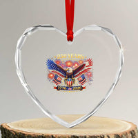 USA 250th Anniversary Eagle Heart Crystal Glass Ornament 4th July Independence Day Patriotic USA Flag