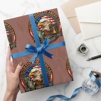 USA 250th Anniversary Emblem 1776 2026 Wrapping Paper Roll Patriotic Seal with Bald Eagle Liberty Bell Statue of Liberty
