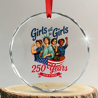 USA 250th Anniversary Feminist Crystal Glass Ornament Girls Will Be Girls