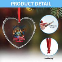USA 250th Anniversary Feminist Heart Crystal Glass Ornament Girls Will Be Girls