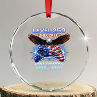 USA 250th Anniversary Gamer Crystal Glass Ornament Level 250 USA Edition 1776 2026 Bald Eagle