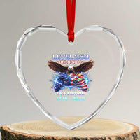 USA 250th Anniversary Gamer Heart Crystal Glass Ornament Level 250 USA Edition 1776 2026 Bald Eagle