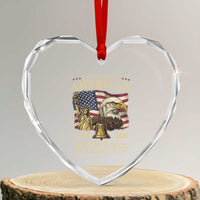USA 250th Anniversary Heart Crystal Glass Ornament America 1776-2026 Patriotic Eagle Liberty Bell
