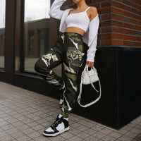 USA 250th Anniversary Jogger Pants Eagle Camouflage Zipper Stylized