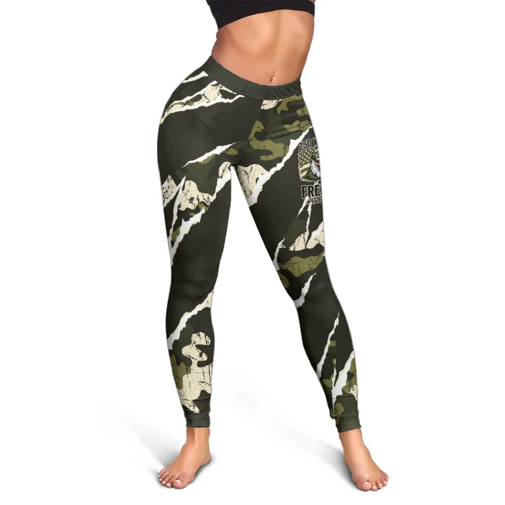 USA 250th Anniversary Leggings Eagle Camouflage Zipper Stylized