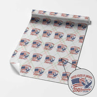 USA 250th Anniversary Wrapping Paper Roll Land Of The Free USA Patriotic 1776 2026 Statue Of Liberty Eagle Flag