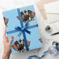 USA 250th Anniversary Wrapping Paper Roll Vintage Eagle US Flag Independence Day 4th July Patriotic