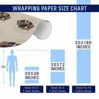 USA 250th Anniversary Wrapping Paper Roll Vintage Eagle US Flag Independence Day 4th July Patriotic