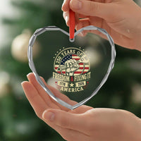USA 250th Anniversary Patriotic Mechanic Heart Crystal Glass Ornament Freedom And Fixing It