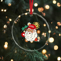 USA 250th Anniversary Santa Christmas In July Crystal Glass Ornament
