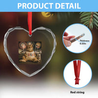 USA 250th Anniversary Statue of Liberty Heart Crystal Glass Ornament The Summer USA Turned 250