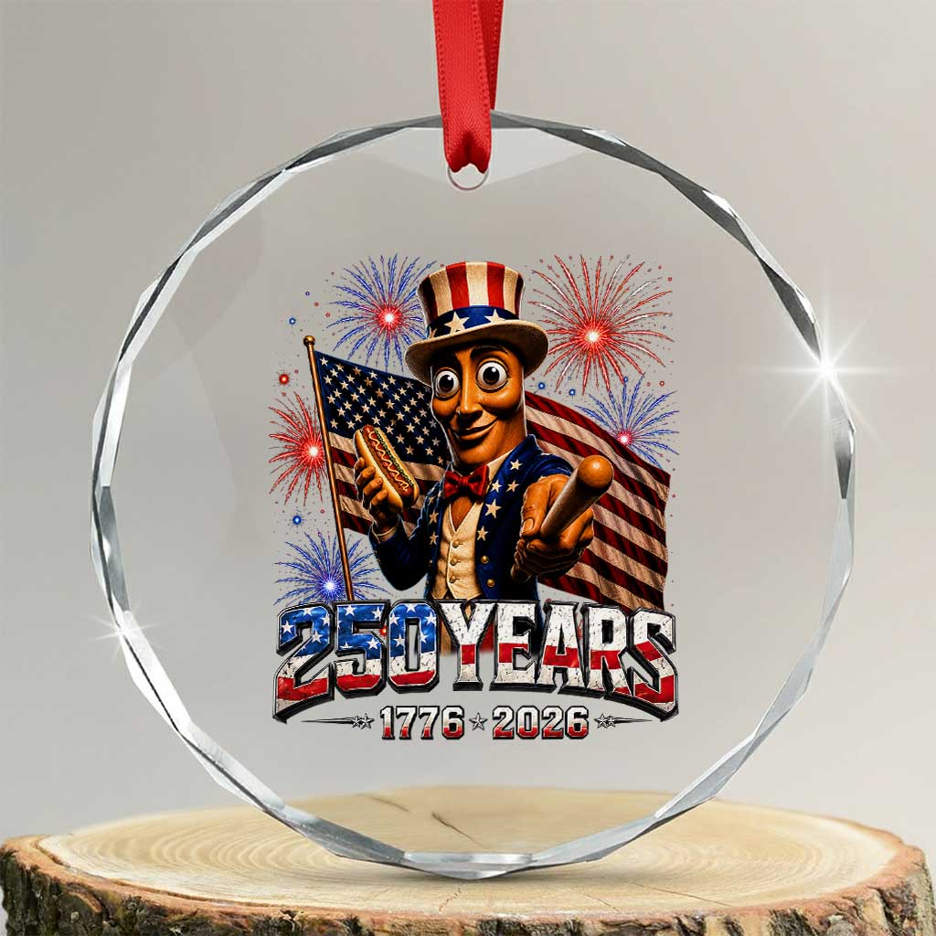 USA 250th Anniversary Tung Tung Sahur Crystal Glass Ornament Funny American Anniversary Celebration