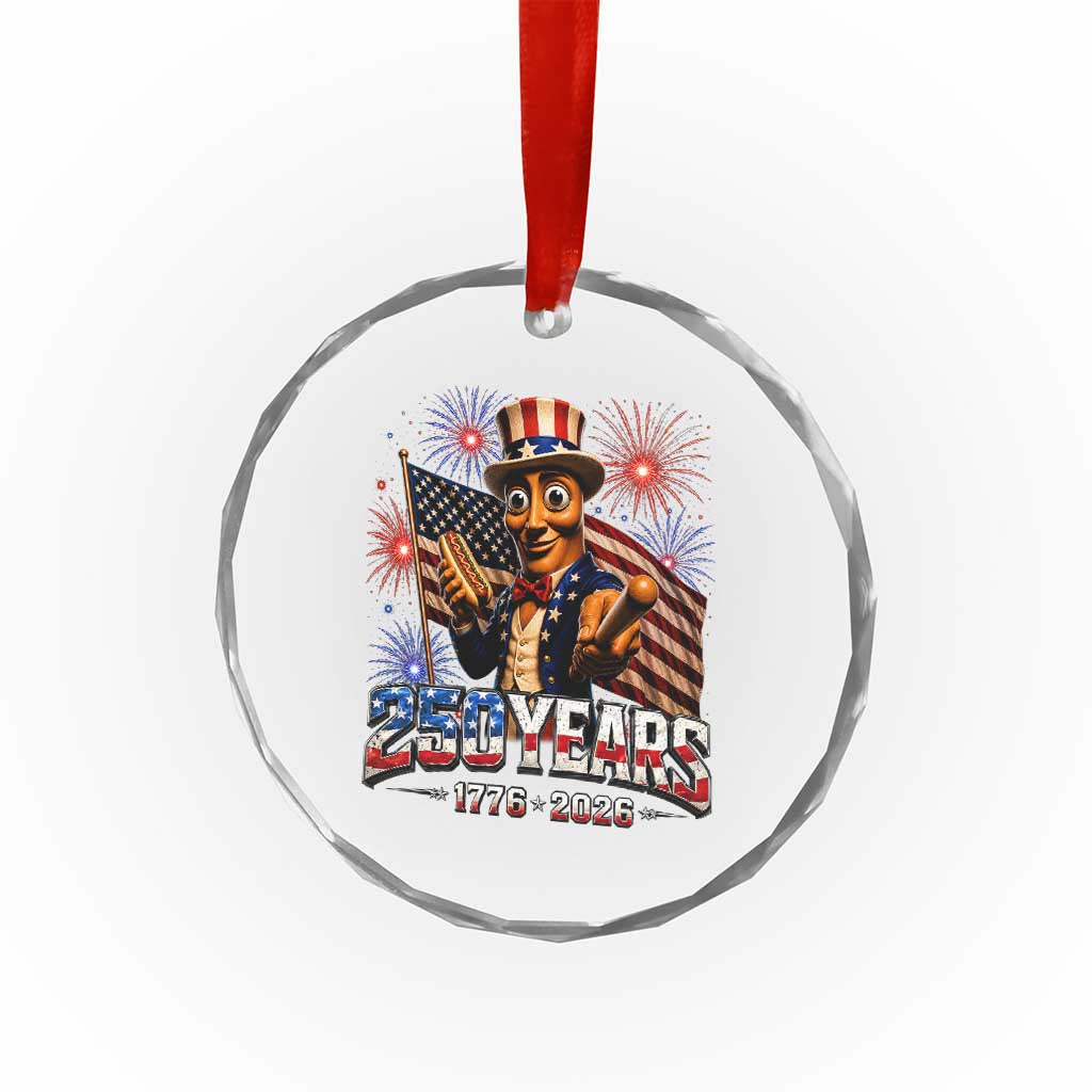 USA 250th Anniversary Tung Tung Sahur Crystal Glass Ornament Funny American Anniversary Celebration