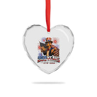 USA 250th Anniversary Tung Tung Sahur Heart Crystal Glass Ornament Funny American Anniversary Celebration