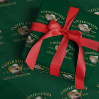 USA 250th Anniversary Wrapping Paper Roll American Map Patriotic 1776-2026 America 250