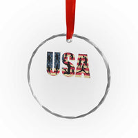 USA American Flag Basketball Crystal Glass Ornament For Sports Enthusiast - Wonder Print Shop