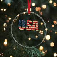 USA American Flag Crystal Glass Ornament Retro Vintage Patriotic - Wonder Print Shop