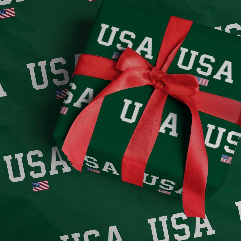 USA Wrapping Paper Roll Patriotic American Flag