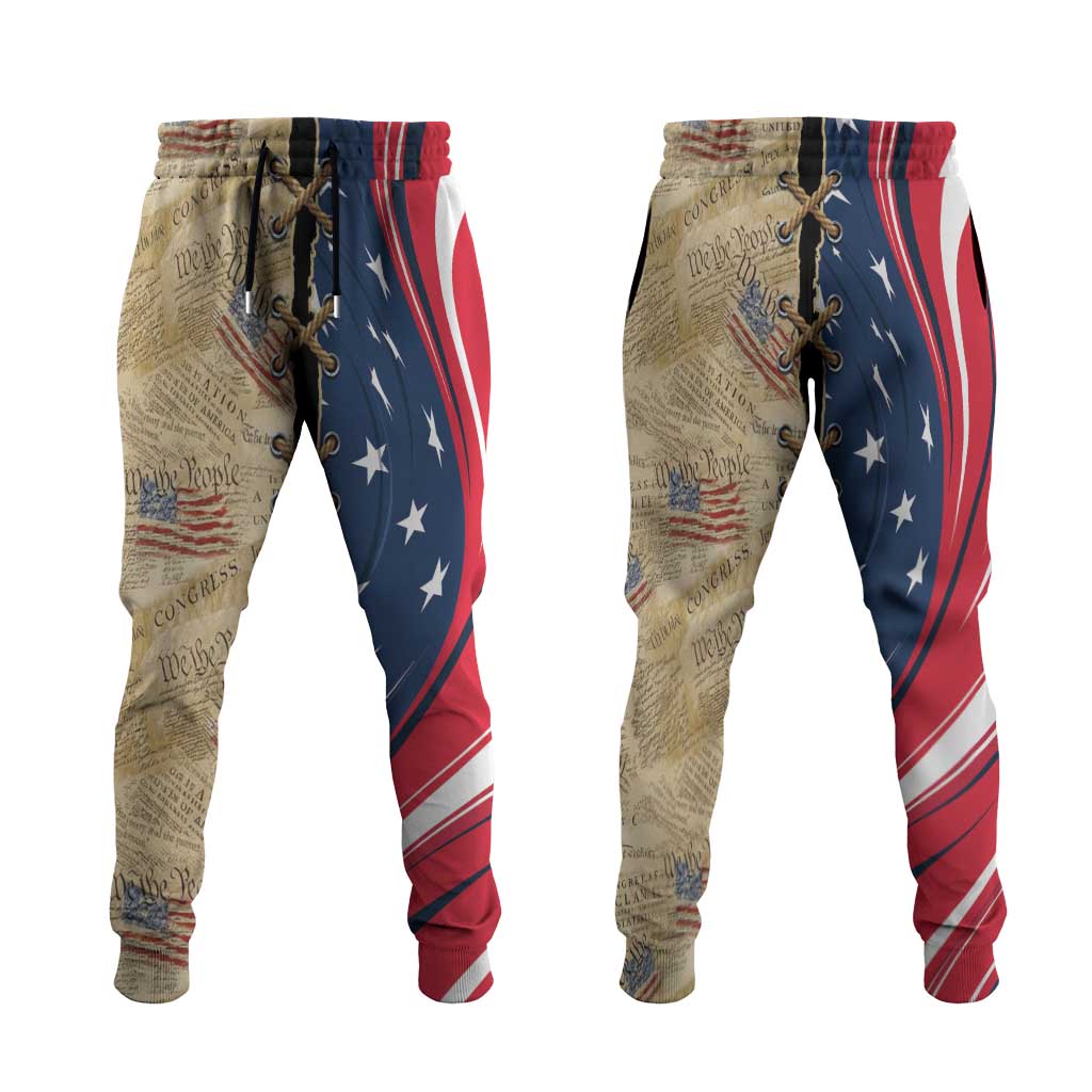 USA Eagle Statue of Liberty Jogger Pants American Patriotic Spirit - Wonder Print Shop