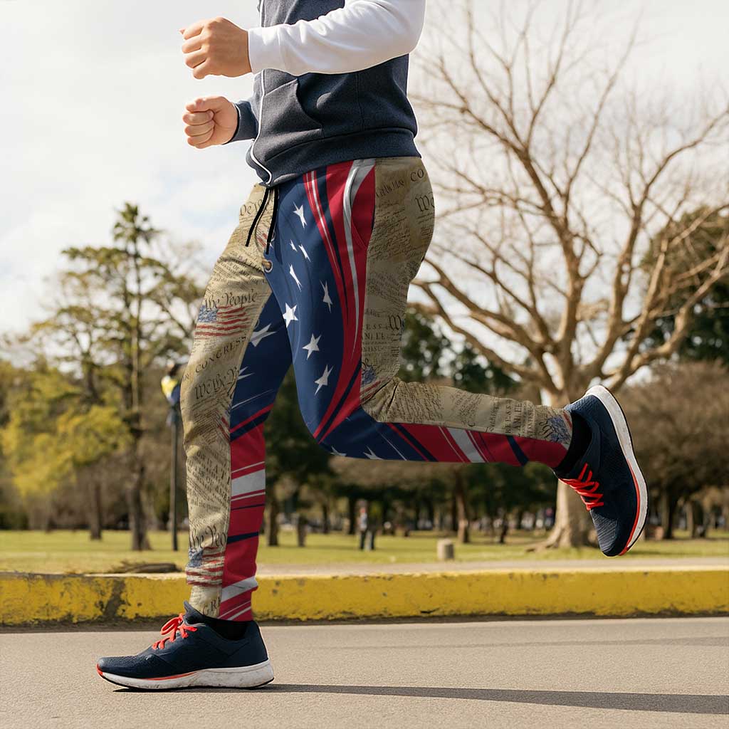 USA Eagle Statue of Liberty Jogger Pants American Patriotic Spirit - Wonder Print Shop